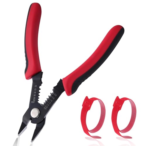 5 Inch Wire Cutters Flush Pliers with Supplementary Stripping Handy and Slim Diagonal Cutters 10-20 AWG Wire Stripper Tool Side Cutting Pliers for Electronics Jewelry Crafts