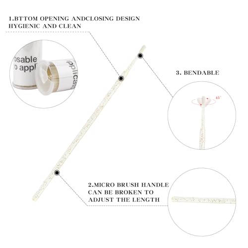 200PCS Disposable Micro cotton swabs, Micro Applicator Brush - color: crystal gold