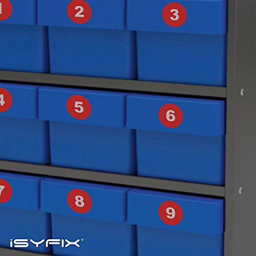 iSYFIX Red Consecutive Number Stickers, 1 to 100, 1.5 Inch, 1 Set - color: Red, size: 1.5-inch