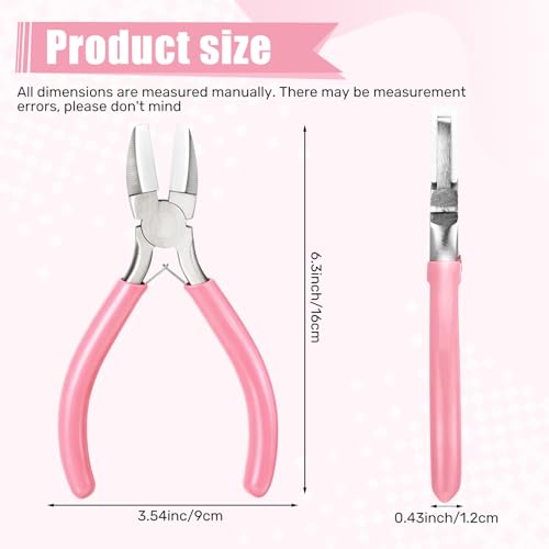 Mudder 2 Packs Nylon Jaw Pliers for Jewelry Making,Pink, Blue - color: Pink, Blue