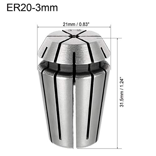 uxcell ER20 3mm Spring Collet Chuck for CNC Engraving Machine Lathe Milling Tool - size: 3mm
