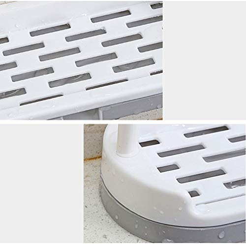 Kitchen Sink Sponge Holder with Dish Cloth Drying Rack, Rag Soap Rack Removable Sponge Brush Soap Dish Rack Sink Storage Organizer for Kitchen Countertop (Grey)