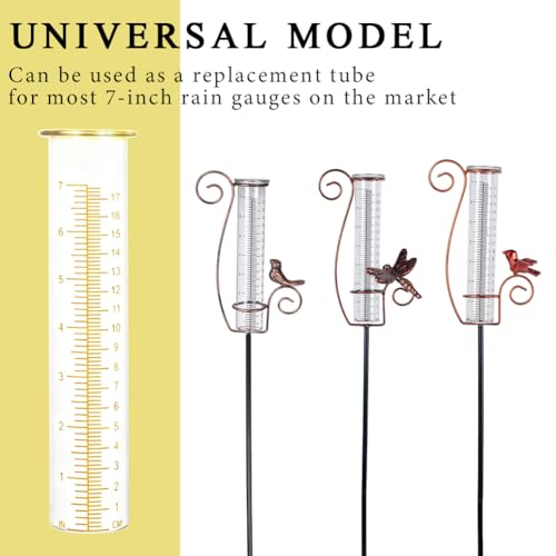 7'' Capacity Rain Gauge Replacement Tube Glass, 2 Pcs - color: Yellow-2 PCS