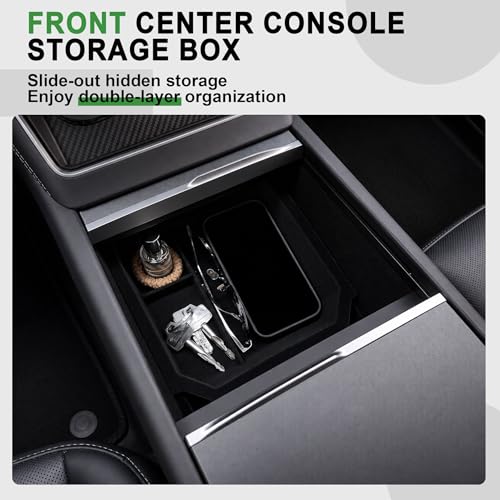 Flocked Console Organizer for Tesla Model Y L, Model Y & Model 3
