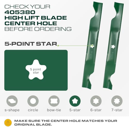 UDC Parts 532405380 405380 Husqvarna 46 Inch Mower Blades Replacement - size: 23" - 5 pt star