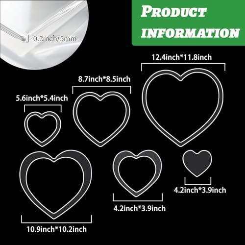 Hearts Router Template Acrylic Router Template for Woodworking Drawing Inlay Templates Charcuterie Board Decorative Templates - style: Stacked Hearts