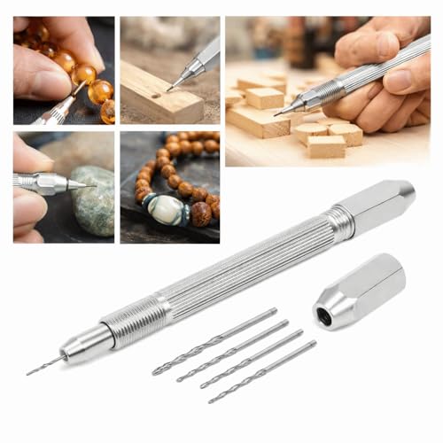 0-3mm Double End Pin Vise – Manual Hand Drill Tool for Wood & Plastic, Professional Non-Slip Handle with Stable Clamping