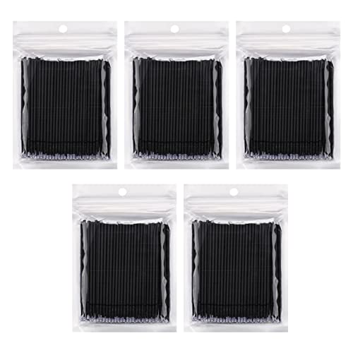 Tbestmax 500 Pcs Disposable Micro Applicator Brush Micro Swabs, Eye Lashes Mascara Wands for Eyelash Extension Black - color: Black