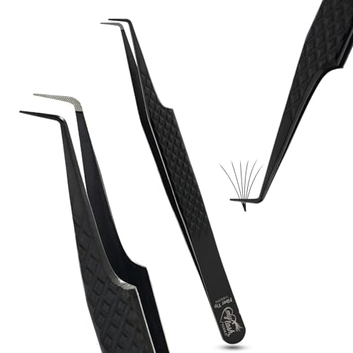 90 Degree Boot Lash Tweezers for Volume Fans - color: Cectweezer-01
