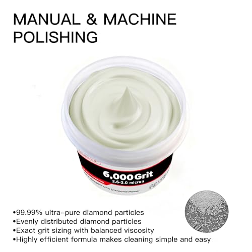Diamond Paste Polishing Compound, 6,000 Grit, 50 G, Light Scratch Removal - size: 6,000Grit, style: 1.78 oz (50g)