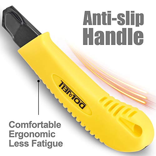 DOWELL Snap Off Utility Knife, 3-Pack Retractable Box Cutter, Yellow - color: Yellow