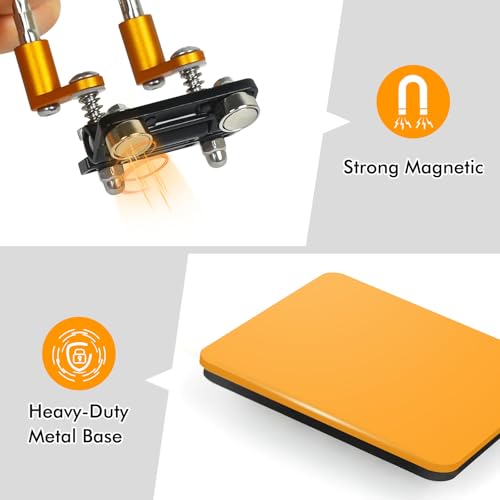 NOEVSBIG Magnetic Helping Hands Soldering Station with A 3.9 x 3.9 Inch Stable Base, 2 Flexible Arms– 360° Rotatable Adjustable Versatile Helping Hands Tool for DIY, Electronics Repair, and Soldering