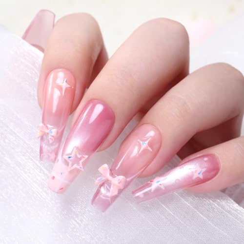 Moonlight Pink Cat Eye Gel Nail Polish with Magnet, Holographic Glitter Shimmer Magnetic UV Gel Polish for Nail Art Soak off UV Led - color: Cat Eye-Moonlight Pink