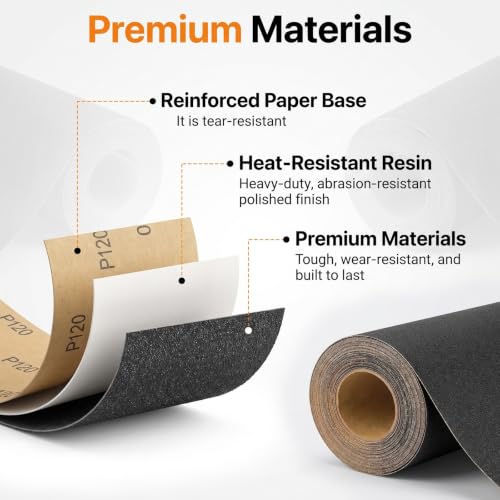 120 Grit Sandpaper Roll, Wet Dry Sand Paper 3-2/3" Wide 11 Yard - size: 120 Grit