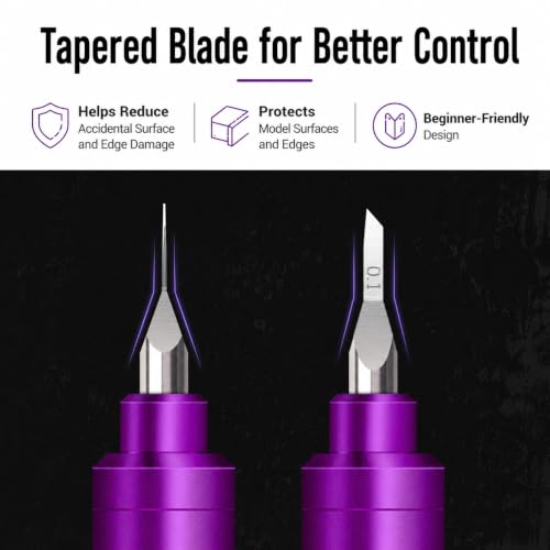 Panel Line Scriber Tool, 2 x 0.1 mm Tungsten Blades for Model Kits - size: 0.1mm