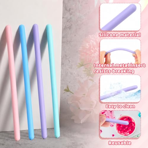 4PCS Silicone Mixing Sticks, Reusable Epoxy Silicone Stir Sticks
