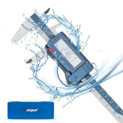 Dasqua 6" Digital Caliper Stainless Steel - IP54 Rated with Large Screen, in/mm/Fraction Conversion. High Precision ±0.001" Accuracy, Includes Protective Case - size: 0-6"