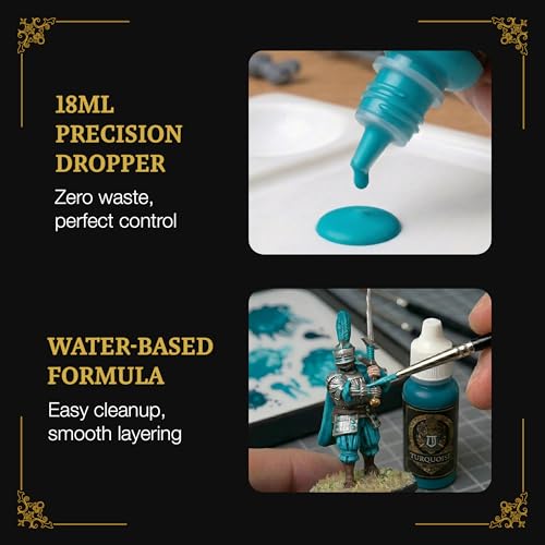 Ludus Bellum Miniature Paint Turquoise Color 18ml Precision Dropper Bottle - color: Turquoise