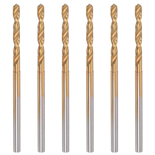 uxcell 6Pcs Mini Twist Drill Bit, 2.2mm Micro Engraving Drill Bits, High-Speed Steel 2.35mm Shank Titanium Coated for DIY Resin, Amber and Wood - size: 2.2mm