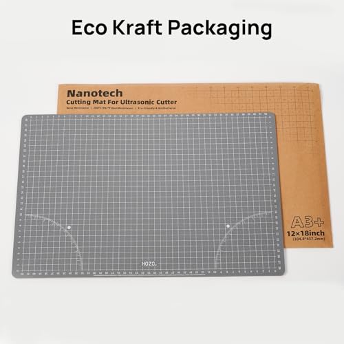 HOZO NanoTech Cutting Mat for Ultrasonic Cutter, 9" x 12" Self-Healing Cutting Mat, Glue-Free Eco Design, Heat-Resistant, Metric & Imperial Scales, Durable for Craft, DIY, 3D Printing & Model Making - size: 9" x 12"