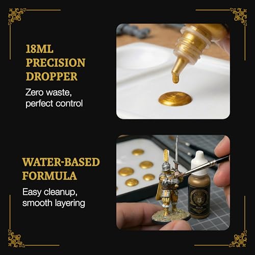 Ludus Bellum Miniature Paint Gold Color 18ml Precision Dropper Bottle - color: Gold