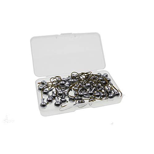 Unpainted Jig Heads,Ball Heads with Bronze Hook - size: 1/32 OZ 100 PCS