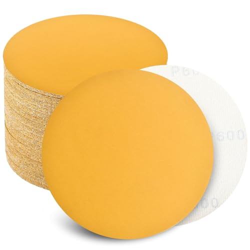 6 Inch Sanding Discs Hook and Loop No Hole, 600 Grit Sandpaper, Da Sandpaper for Automotive and Woodworking, 100 Pack - style: 600 Grit