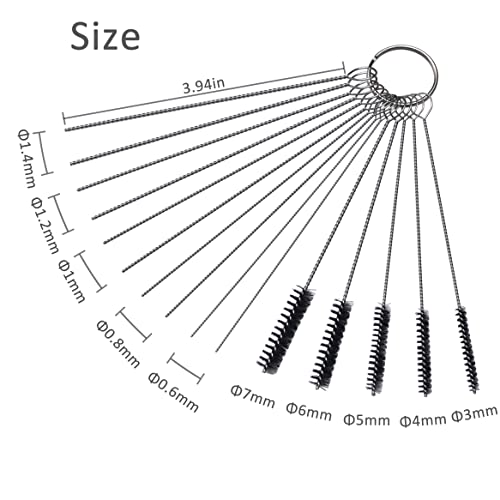 Carburetor Carbon Dirt Jet Remove Cleaner Tool Kit - color: 10 Cleaning Needles + 5 Nylon Brushes