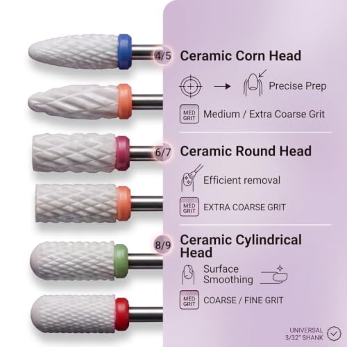 30Pcs Nail Drill Bits Set: 3/32 Inch Carbide Cuticle Ceramic Nail Bits - color: 30Pcs Nail Drill Bits