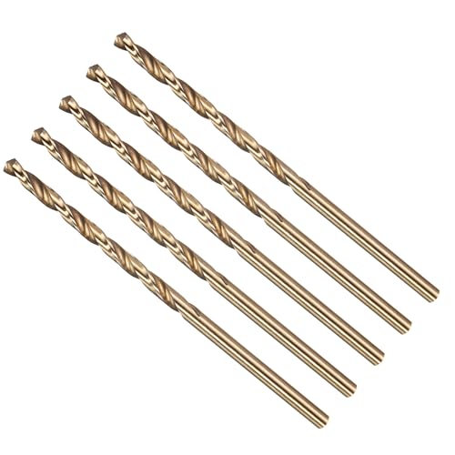 METALLIXITY Micro Drill Bit #38 5Pcs 4341 HSS Small Bits 118° Gold Finish - size: #38 (2.578mm)