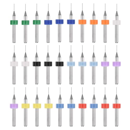 PATIKIL 30 Pack 0.45mm Micro Drill Bits Carbide Tungsten Steel - size: 0.45mm