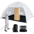Siebwin 10x8x6.2ft Spray Paint Tent, Mesh Screen & Windproof Hooks, White - color: White, size: 10 ft x 8 ft x 6.2 ft