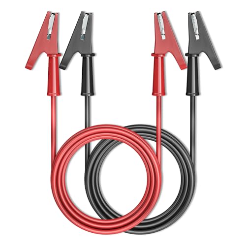 Goupchn Alligator Clips Electrical Test Leads 10ft/3m 2PCS Red&Black - size: 10ft/3m, style: Style B