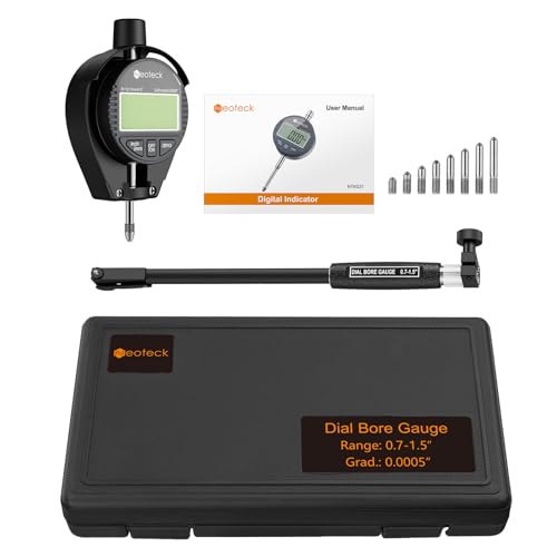 Neoteck Digital Dial Bore Gauge, 0.7-1.5" Internal Cylinder Measuring Tool - color: Black, size: 0.7-1.5 inch