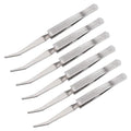 WANDIC 6 Pcs Cross Locking Tweezers, Bent Reverse Action Stainless Steel Tweezers for Electronics Laboratory Jewelry Craft