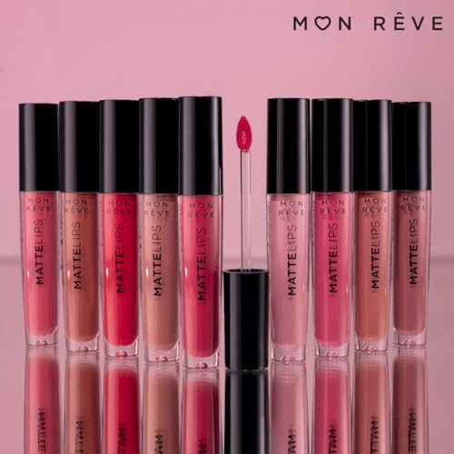 MON RÊVE Matte Lipstick, Long-Lasting Moisturizing, 11 Fire Red - color: No 11