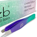 Zizzili Basics Tweezers - Limited Edition Mermaid Slant Tip - Best Tweezer for Eyebrow, Facial Hair Removal and your Precision Needs - color: Mermaid