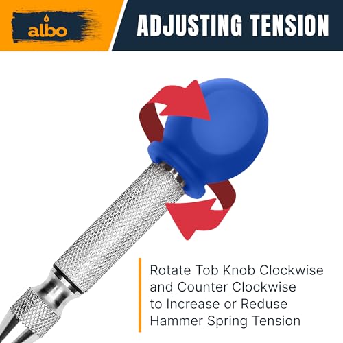ALBO Automatic Center Punch, 5", Silver, Comfort Cap, 2 Pcs - style: 5'' with cap pack of 2