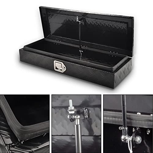 34.5" Aluminum Truck Tool Box, Black(34.5"×12.75"×6.4") - color: Black, size: 34.5"x12.75"x6.4"