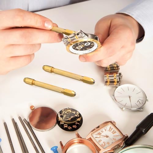 iplusmile Mini Hand Drill Double-Head Pin Vise for Watch Repairing Jewelry Making Model Carving Micro Drilling 4 Pcs Hand Drill Set for Precise Hole Drilling