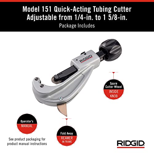 Ridgid 151 1/4" to 1-5/8" Quick Acting Tubing Cutter, Small - size: Small