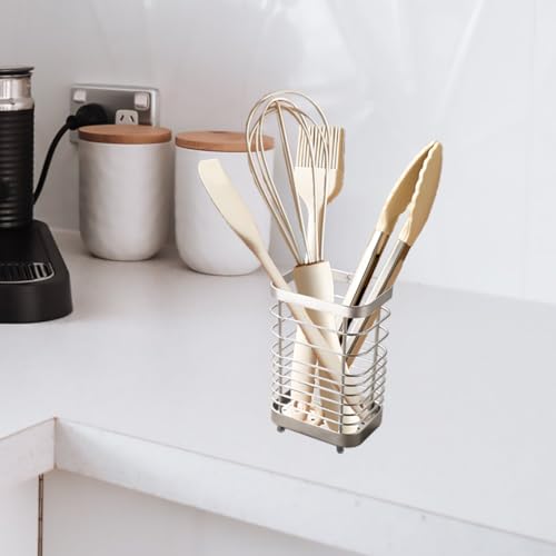 Utensil Holder, Silverware Organizer Cutlery Drainer Silver 5.9" - color: Silver, size: Large