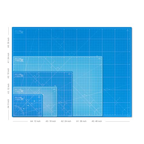 Elan Cutting Mat A2 Blue, Self Healing Cutting Mat 18x24 Inch, 5-Ply Craft Board Blue, Hobby Board for Crafts 18x24 Inch - style: 24 x 18"