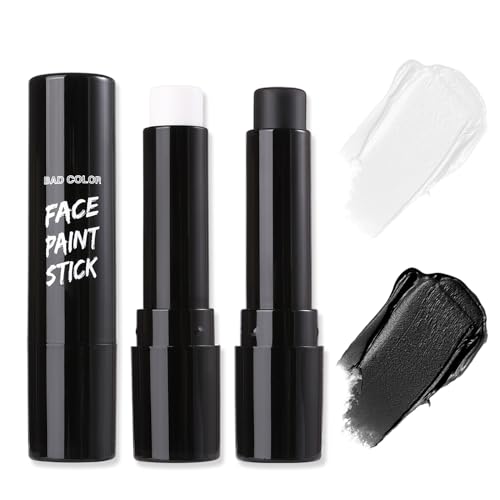 BADCOLOR Black White Face Body Paint Stick Eye Black for Adults Softball Football Baseball Sports , Non-Toxic Hypoallergenic for Halloween SFX Makeup Cosplay Joker Costume Parties - color: 1PCS Skull