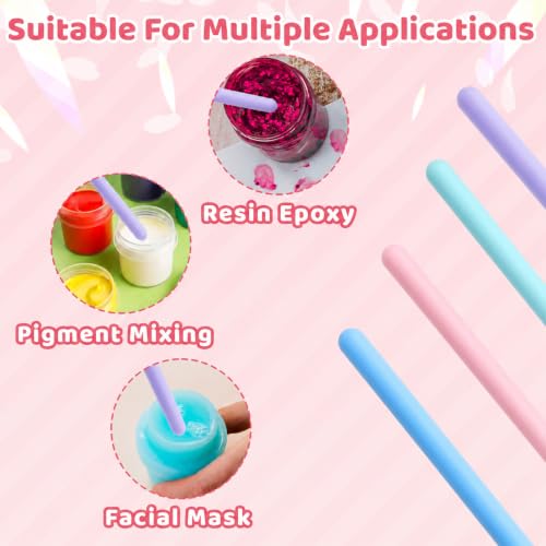 4PCS Silicone Mixing Sticks, Reusable Epoxy Silicone Stir Sticks