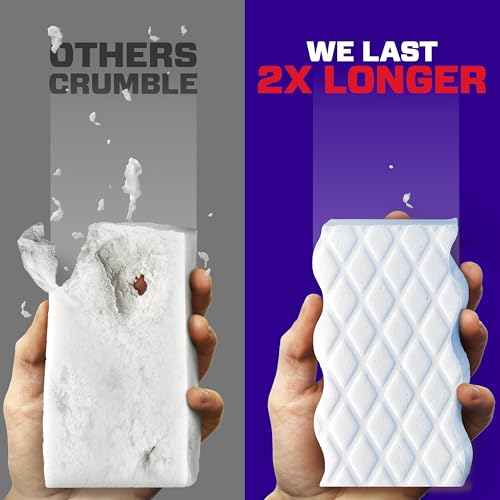 Mr. Clean Magic Eraser Sponge, All Purpose Cleaner, Cleaning_Scrubber, Wall, Sneaker,Kitchen,Bathroom,Shower Cleaner,Cleaning Supplies,Melamine Sponge,Cleaning Pads,Extra Durable, 9 Count (Pack of 2) - size: 9 Count (Pack of 2), style: Upgraded Version