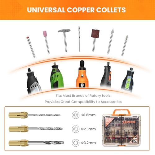 HARDELL 508PCS Rotary Tool Accessories Kit for Sanding Polishing - color: Orange
