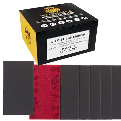 Dura-Gold 1500 Grit 5" x 2-3/4" Sanding Sponges, Flexible Sandpaper, 20-Pc - style: 1500 Grit