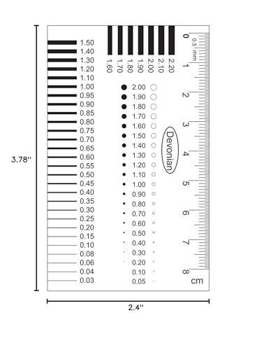 5-Pack High-Precision Transparent Crack Width Gauge, Scratch & Spot Measurement Tool for Precise Inspection of Surface Defects (Accuracy：0.01 mm)