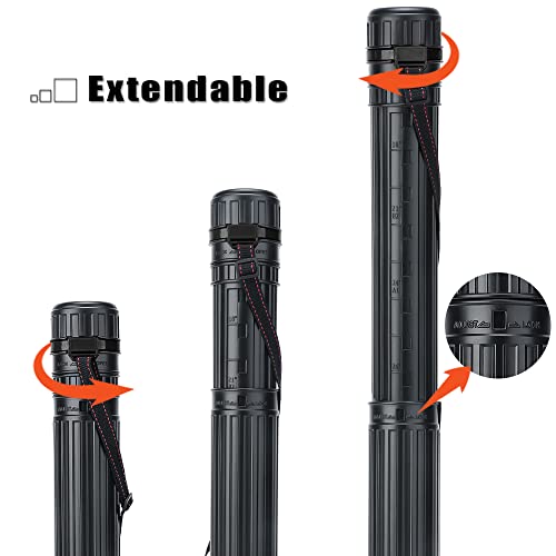 TRANSON Small Poster Tube Storage 17“ to 27” Extendable for Documents Blueprints Artworks Scrolls - color: 1 Pack-Black